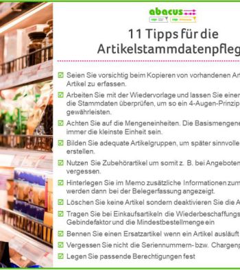 Checkliste für 11 Tipps zur Pflege der Artikelstammdaten